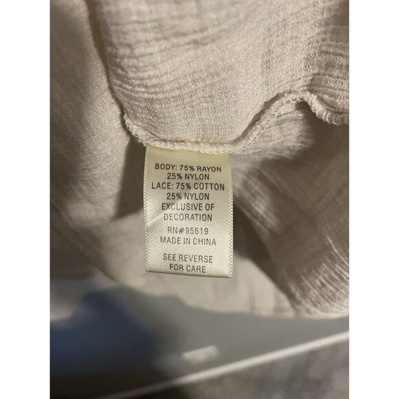 Vintage Studio JPR Womens Top Size 3X White Rayon Nylon Blend Embroidered Boho - Picture 5 of 8